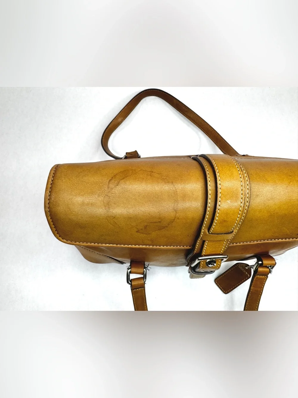 Vintage Coach Hamptons Flap Satchel 9267 British Tan Leather Shoulder Bag